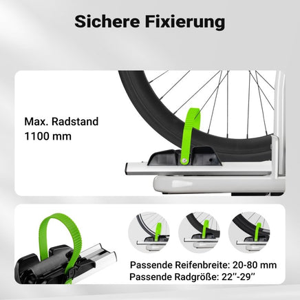 Fahrrad Heckträger für 2 Fahrräder, Heckklappenträger bis 60 kg, Fahrradträger Anhängerkupplung klappbar, Fahrrad Träger mit Diebstahlschutz - B&B Shop - 2000 Stockerau