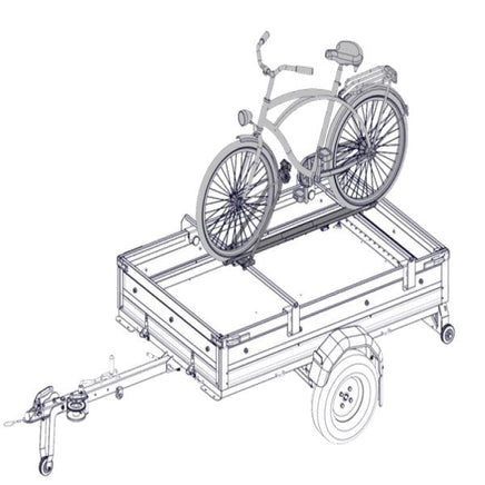 1 Paar Fahrradträgerbefestigung für Anhängerbordwand, Einzeln oder mit Fahrradschienen, ohne Bohren, z.b Pongratz, Schnellsystem - B&B Shop - 2000 Stockerau