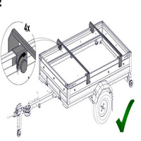 1 Paar Fahrradträgerbefestigung für Anhängerbordwand, Einzeln oder mit Fahrradschienen, ohne Bohren, z.b Pongratz, Schnellsystem - B&B Shop - 2000 Stockerau