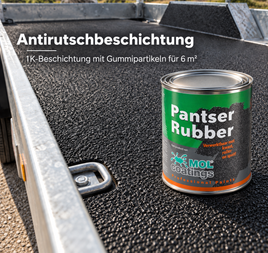 Antirutschbeschichtung – 1K-Beschichtung mit Gummipartikeln, schwarz (6 m2) Pferdeanhänger, Motorradanhänger, Ladeflächen
