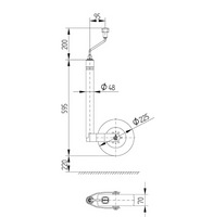 Stützrad, Ø 48 mm, mit Stützlastwaage bis 125 kg, universal