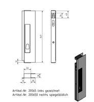Aluminiumverschluss, links oder rechts, 347 mm, GH unten, passend für Humbaur - B&B Shop - 2000 Stockerau