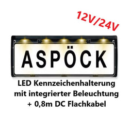 ASPÖCK - LED Kennzeichenhalter mit integrierter LED Beleuchtung NEUE GENERATION! 12/24V - B&B Shop - 2000 Stockerau