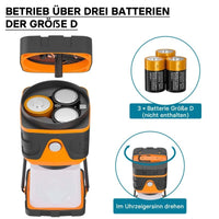 Batteriebetriebene LED - Campinglampe mit 4 Leuchtmodi – Dimmbares Outdoor - Campinglicht als Campinglaterne & Zeltlampe, 1000Lumen - B&B Shop - 2000 Stockerau