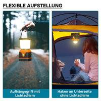 Batteriebetriebene LED - Campinglampe mit 4 Leuchtmodi – Dimmbares Outdoor - Campinglicht als Campinglaterne & Zeltlampe, 1000Lumen - B&B Shop - 2000 Stockerau