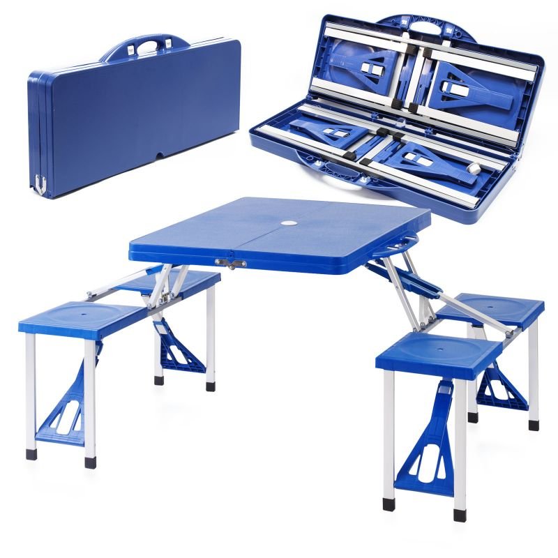 kunststoff campingtisch Camping Sitzgruppe mit 4 Sitzplätzen klappbare Sitzgruppe Kunststoff C| B&B  Shop