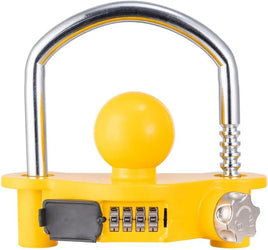 DIEBSTAHLSICHERUNG gelb, Bügelschloss, universal mit Zahlenschloss, Kein Schlüssel mehr notwendig, Anhänger, Wohnwagen - B&B Shop - 2000 Stockerau