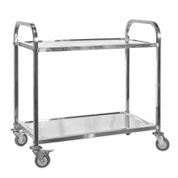 Edelstahl massiv, Werkstattwagen, Werkbank, Leichtlaufräder mit Bremsen, 2 Etagen bis 150kg - B&B Shop - 2000 Stockerau