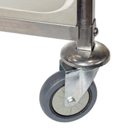 Edelstahl massiv, Werkstattwagen, Werkbank, Leichtlaufräder mit Bremsen, 2 Etagen bis 150kg - B&B Shop - 2000 Stockerau