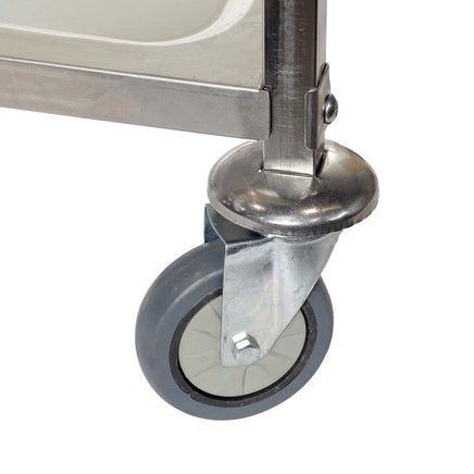 Edelstahl massiv, Werkstattwagen, Werkbank, Leichtlaufräder mit Bremsen, 2 Etagen bis 150kg - B&B Shop - 2000 Stockerau