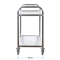 Edelstahl massiv, Werkstattwagen, Werkbank, Leichtlaufräder mit Bremsen, 2 Etagen bis 150kg - B&B Shop - 2000 Stockerau