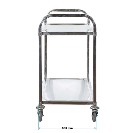 Edelstahl massiv, Werkstattwagen, Werkbank, Leichtlaufräder mit Bremsen, 2 Etagen bis 150kg - B&B Shop - 2000 Stockerau