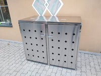Edelstahl, Mülltonnenbox für 240 L Tonnen, 69 x 77,5 x 115 cm, verschließbar, erweiterbar bis 4 Stk-B&B Shop - 2000 Stockerau