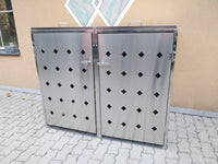 Edelstahl, Mülltonnenbox für 240 L Tonnen, 69 x 77,5 x 115 cm, verschließbar, erweiterbar bis 4 Stk-B&B Shop - 2000 Stockerau