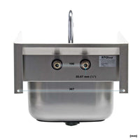 Edelstahl Waschbecken mit Innenbecken, 3 - seitigem Spritzschutz für Gastronomie Küche Werkstatt, Komplettset mit Armatur und Anschlüsse - B&B Shop - 2000 Stockerau