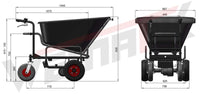 Elektrische Schubkarre mit Rückwärtsgang, 2 - in - 1 - Lösung, 160L Mulde, 350W starker Elektromotor, 250kg Tragkraft, kippbar - B&B Shop - 2000 Stockerau