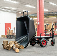 Elektrische Schubkarre mit Rückwärtsgang, 2 - in - 1 - Lösung, 160L Mulde, 350W starker Elektromotor, 250kg Tragkraft, kippbar - B&B Shop - 2000 Stockerau