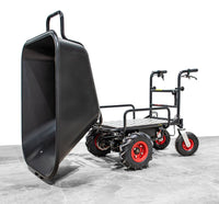 Elektrische Schubkarre mit Rückwärtsgang, 2 - in - 1 - Lösung, 160L Mulde, 350W starker Elektromotor, 250kg Tragkraft, kippbar - B&B Shop - 2000 Stockerau