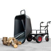 Elektrische Schubkarre mit Rückwärtsgang, 2 - in - 1 - Lösung, 160L Mulde, 350W starker Elektromotor, 250kg Tragkraft, kippbar - B&B Shop - 2000 Stockerau