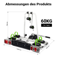 Fahrrad Heckträger für 2 Fahrräder, Heckklappenträger bis 60 kg, Fahrradträger Anhängerkupplung klappbar, Fahrrad Träger mit Diebstahlschutz - B&B Shop - 2000 Stockerau