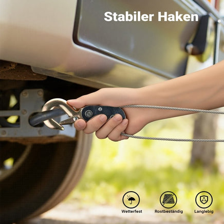 Handseilzug mit 1,8m Drahtseil, Flaschenzug, 2 Haken, Sicherheitslasthaken, 1000kg - 4000kg - B&B Shop - 2000 Stockerau