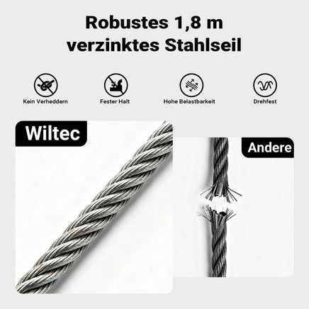 Handseilzug mit 1,8m Drahtseil, Flaschenzug, 2 Haken, Sicherheitslasthaken, 1000kg - 4000kg - B&B Shop - 2000 Stockerau