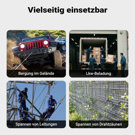 Handseilzug mit 1,8m Drahtseil, Flaschenzug, 2 Haken, Sicherheitslasthaken, 1000kg - 4000kg - B&B Shop - 2000 Stockerau