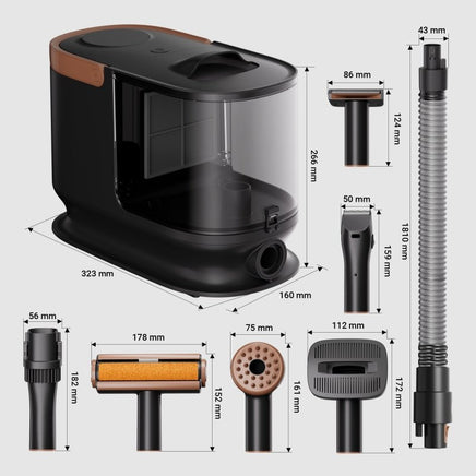 Haustier Pflegeset, 6 in 1 Multifunktion Schermaschine, mit Staubsauger, für glänzendes Fell, 12teilig, - B&B Shop - 2000 Stockerau