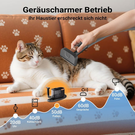 Haustier Pflegeset, 6 in 1 Multifunktion Schermaschine, mit Staubsauger, für glänzendes Fell, 12teilig, - B&B Shop - 2000 Stockerau