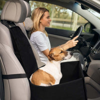 Personalisierter Hundeautositz mit Wunschnamen bestickt, Wasserdicht, rutschfest & Kratzfest für Kleine bis Mittelgroße Hunde - B&B Shop - 2000 Stockerau
