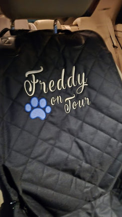 Personalisierter Hundeautositz mit Wunschnamen bestickt, Wasserdicht, rutschfest & Kratzfest für Kleine bis Mittelgroße Hunde - B&B Shop - 2000 Stockerau