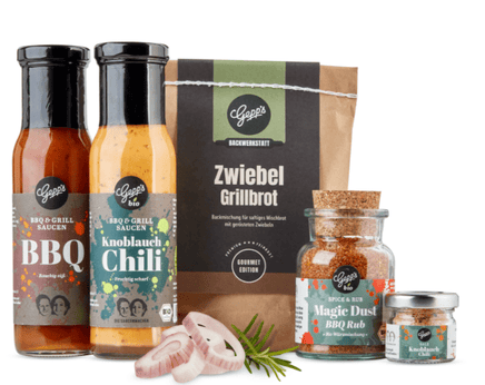 Präsentkorb Grillmeister by Gepps, Premium Feinkost, Geschenkbox, Kulinarisches Mitbringsel zum BBQ - B&B Shop - 2000 Stockerau