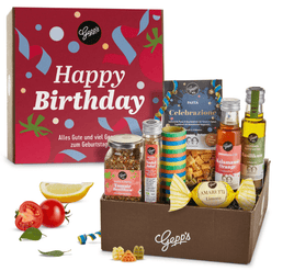 Präsentkorb Happy Birthday by Gepps, Premium Feinkost, Geschenkbox, Geburtstagsgeschenk für Genießer - B&B Shop - 2000 Stockerau