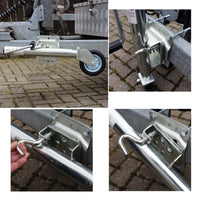 Schwerlast Stützrad bis 540 kg, SCHWENKBAR, Komplettset, (Kein Bohren nötig) Bugrad mit Halterung mit Kurbel, Seitlich montierbar - B&B Shop - 2000 Stockerau