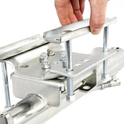 Schwerlast Stützrad bis 540 kg, SCHWENKBAR, Komplettset, (Kein Bohren nötig) Bugrad mit Halterung mit Kurbel, Seitlich montierbar - B&B Shop - 2000 Stockerau
