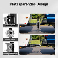 Stützfuß 900 kg Kurbel seitlich mit Schwenkhalterung, höhenverstellbare Anhängerstütze Fußpedal, Wohnwagen, Anhänger, - B&B Shop - 2000 Stockerau