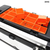 Werkzeugkasten 59x28x25,5 cm aus Edelstahl, Universal Werkzeugkoffer mit Kunststoff - Rahmen, Werkzeugträger und Handgriff, Profi - Werkzeugkiste - B&B Shop - 2000 Stockerau