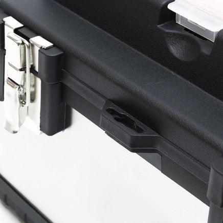 Werkzeugkasten 59x28x25,5 cm aus Edelstahl, Universal Werkzeugkoffer mit Kunststoff - Rahmen, Werkzeugträger und Handgriff, Profi - Werkzeugkiste - B&B Shop - 2000 Stockerau