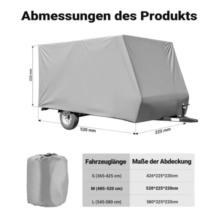 Wohnwagen Schutzhülle Größe von 426 - 580cm Plane, aus PP, verschiedene Größen - B&B Shop - 2000 Stockerau