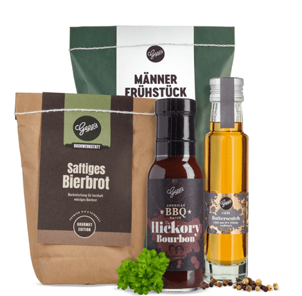 Wundertüte Männerfrühstück by Gepps, Premium Feinkost, Hangover - Kit mit Bourbon - Sauce und Bierbrot, Geschenkbox - B&B Shop - 2000 Stockerau
