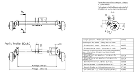 Achse Al Ko 1000 kg a=1000 c=1430, z.b Pongratz EPA 206G (1997)-B&B Shop - 2000 Stockerau