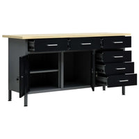Arbeitstisch Schwarz 160 X 60 X 85 Cm Stahl-B&B Shop - 2000 Stockerau