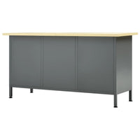 Arbeitstisch Schwarz 160 X 60 X 85 Cm Stahl-B&B Shop - 2000 Stockerau