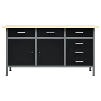 Arbeitstisch Schwarz 160 X 60 X 85 Cm Stahl-B&B Shop - 2000 Stockerau