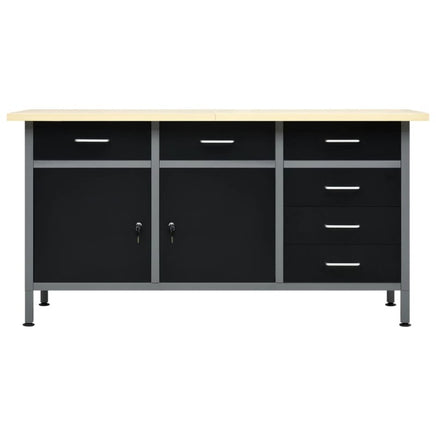 Arbeitstisch Schwarz 160 X 60 X 85 Cm Stahl-B&B Shop - 2000 Stockerau