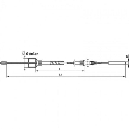 Bremsseil Knott, HL 1230 mm, Glocke Ø 22 mm/M8, passend für Nieper, Schlegl SKB9-18-B&B Shop - 2000 Stockerau