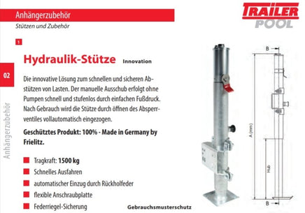 Demnächst: Hydraulik-Stütze - 1500KG Tragkraft,-B&B Shop - 2000 Stockerau