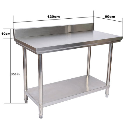 Edelstahl Tisch Arbeitstisch Edelstahltisch Aufkantung 120x60x85 cm, Werkstatt-Tisch-B&B Shop - 2000 Stockerau