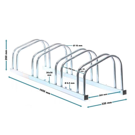 Fahrradständer für 4 Fahrräder verzinkter Stahl Innen Außen, Garage Werkstatt-B&B Shop - 2000 Stockerau