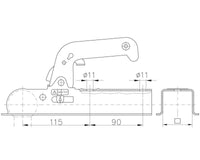 WINTERHOFF, Kugelkupplung, 800 kg, WW 8-H, vierkant 70 mm, z.b Pongratz LPA 206 U-B